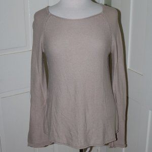 Marled fr NordstromTan Lace  Back Scoop Neck Sweater Sz MEDIUM